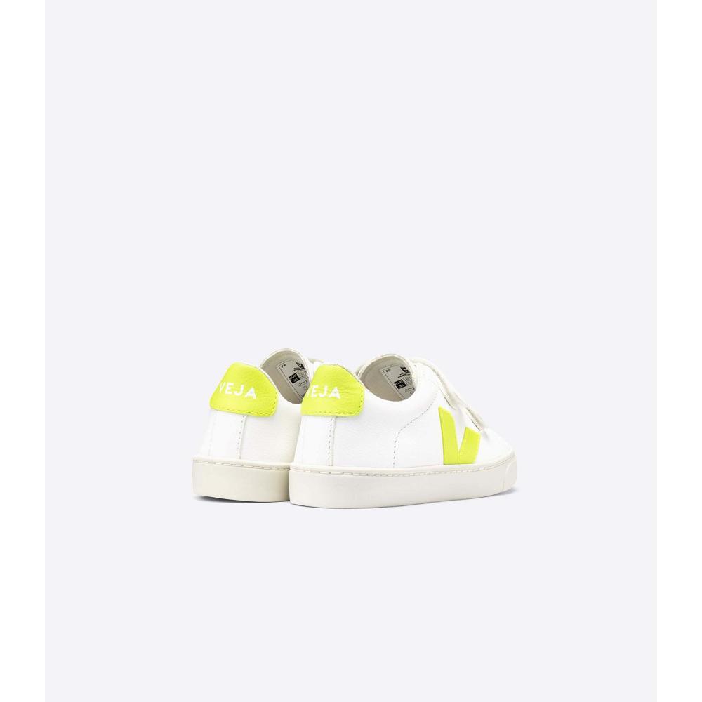 Veja ESPLAR CHROMEFREE Kids' Sneakers White/Yellow | CA 826LIS